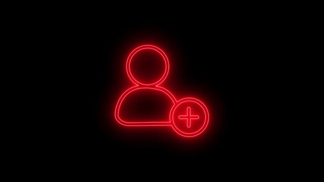 Add, avatar create icon animation on a black background.