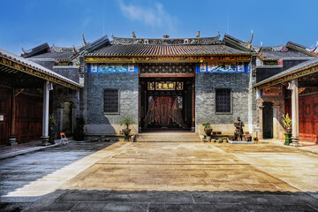 Fototapeta premium Foshan city, Guangdong, China. Shude Hall: The Ancestral Hall of the Guan Clan in Jiujiang, Nanhai, was built in 1581. The structure is a traditional ancestral hall covering an area of ​​ 6,500 s.m.