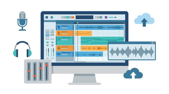 Digital audio workstation software interface on a computer screen