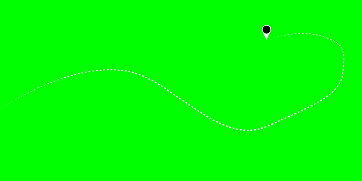 A dashed line and red X mark ink on the map. old pirate letter. Route location icon, two pin. dotted path line with red points. travel concept with path way. 