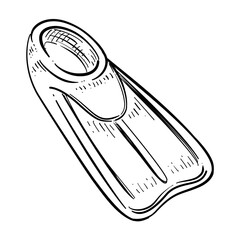 flippers vector line art hand drawn illustration © FazaelSky.id