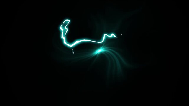 Electric lightning flash fx animation with powerful blue thunder energy burst, glowing plasma arcs, dynamic storm strike overlay, hand drawn anime sparks, electric bolt effect on black background 4K