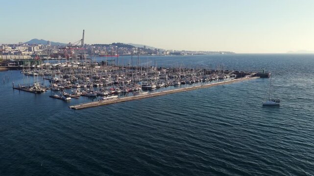 Aerial View of Container Ships at the Port of Vigo Illustrating Rising Import Export Tariffs and Global Inflation Barriers