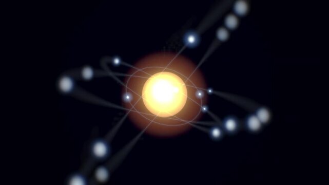 Atomic Structure with Electrons Orbiting a Bright Nucleus