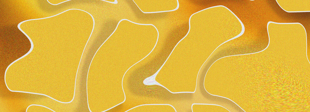 Yellow abstract organic shapes background