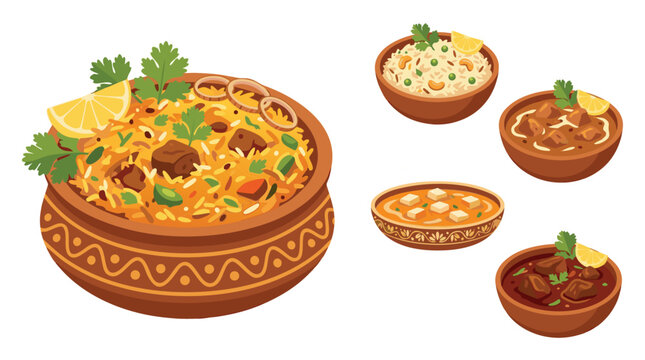 Delicious Indian festive dish including biryani celebration, pulao festive rice, korma special occasion, shahi paneer royal, nihari slow cooked.