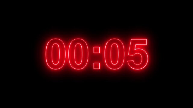 A high quality digital timer displaying ten second with glowing numbers against a dark backdrop perfect for deadline tracking and event timing.

