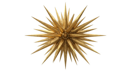 Obraz premium Intricate golden starburst ornament with sharp, radiating points and metallic texture