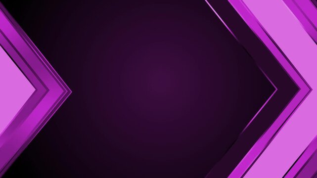 Abstract dark background with layered chevron arrows pointing right animation, glossy metallic geometric design
