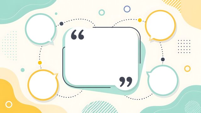 Abstract colorful quote template with floating bubbles and fluid shapes.