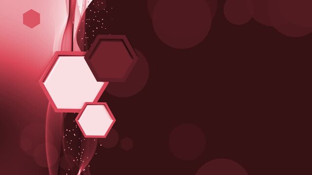 Abstract background with layered hexagons wavy light accents and sparkles animation