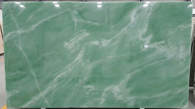 Green marble slab with white veining natural stone surface