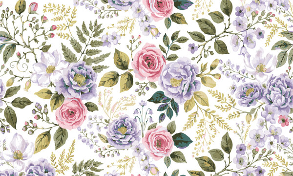 Elegant Spring Blossom Floral Pattern.