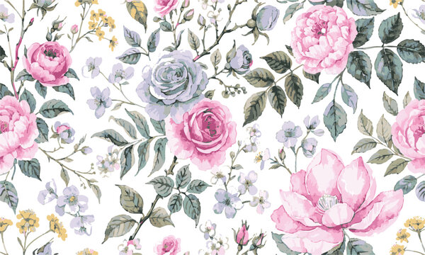 Premium Vintage Floral Botanical Background,