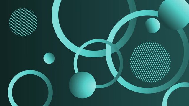 Abstract geometric rings on gradient background animation