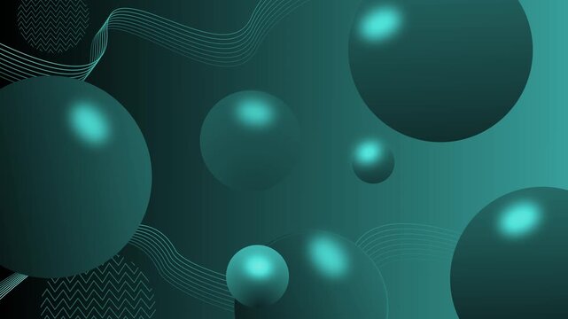 Abstract composition with glossy spheres floating gradient background animation