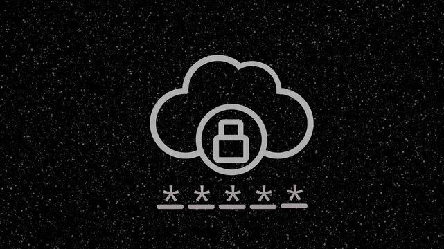 Cloud Password Security Animation &ndash; Secure Data & Cyber Protection Concept.4k video