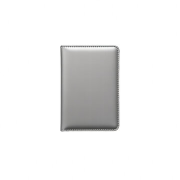 Blank silver leather passport cover on black background