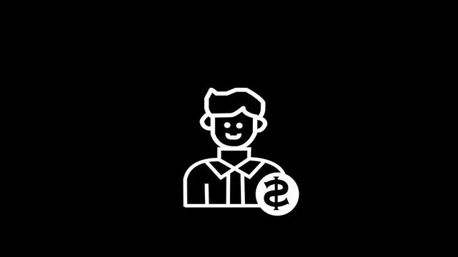 candidate minimalist stroke animation.  black background  