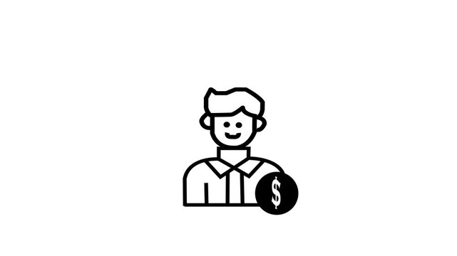 candidate minimalist stroke animation.  white background  