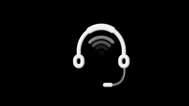 Use headphone for best experience text animation with headphone icon animation .black background animation 