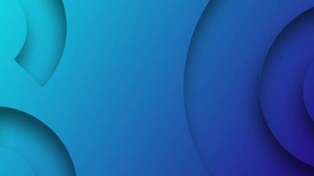 Abstract blue and cyan circular paper cut style layers background loop