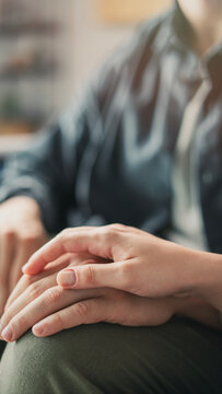Young couple holding hands and supporting each other
