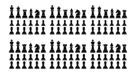 Chess Pieces Silhouette On White Background Vector Illustration © MdNirob