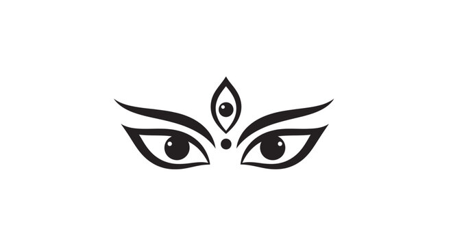 Abstract illustration of the divine eyes of Goddess Durga.
