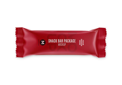 Glossy Snack bar Mockup Realistic Render for Branding and Commercial Use