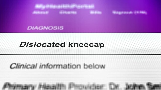 Generic Health Portal with Leg Health Problem Diagnosis - Dislocated kneecap