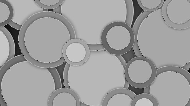 Abstract seamless pattern of overlapping circles with edged borders animation background
