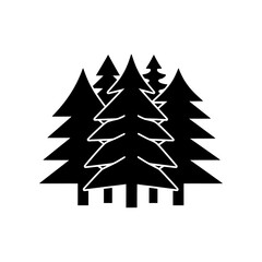 Fototapeta premium Thriving Forest icon featuring a dense and healthy woodland ecosystem with multiple tree layers. Represents biodiversity, environmental conservation, sustainability, natural resources, and ecological 
