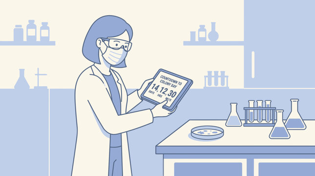 scientist vector illustration or laboratory scientist digital art