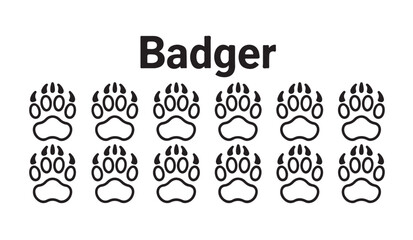 Badger paw vector bear footprint logo icon pattern character cartoon doodle. © Ripon