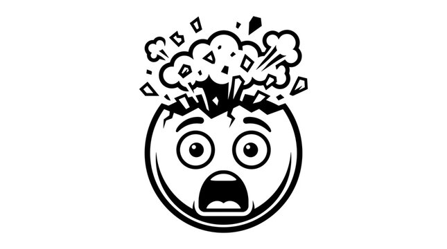 Exploding Head Emoji Shocked Expression.