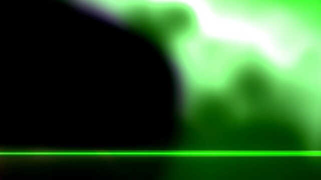 Bright Green and Magenta Glow with Horizontal Light Beam on Dark Abstract Background