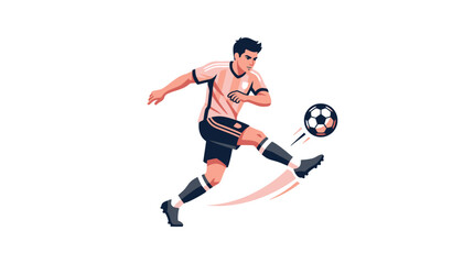 Obraz premium Man Kicking Soccer Ball in Motion.