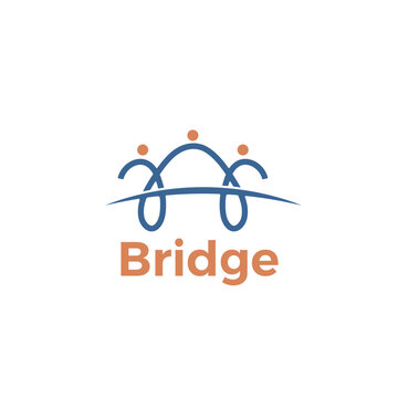 Human bridge community logo design