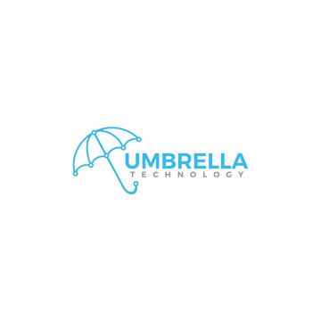 Umbrella network technology logo design