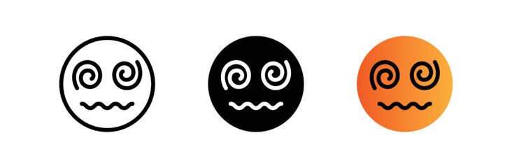 Fototapeta na wymiar dizzy emoji, dizziness emoticon . face with spiral eyes , emoji reaction