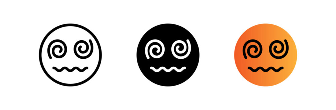 dizzy emoji, dizziness emoticon . face with spiral eyes , emoji reaction