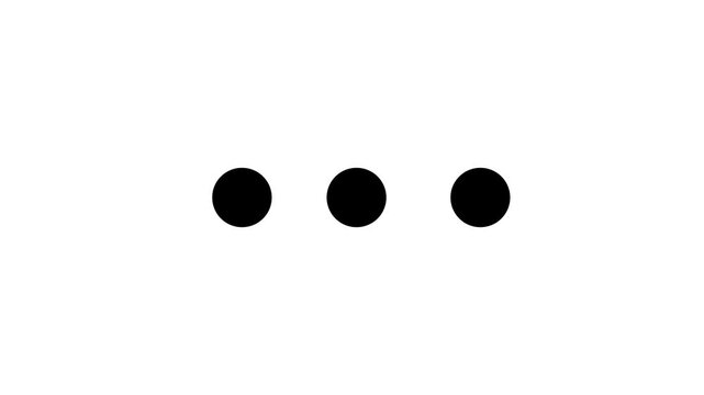 Three Dots Typing Indicator Animation Loop on White Background
