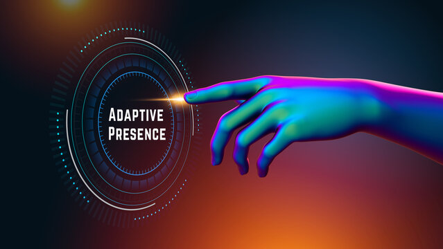 Adaptive Presence with Futuristic Glowing Holographic Interface