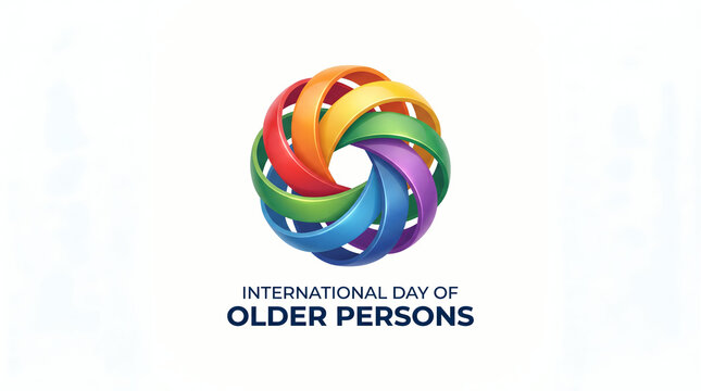 International Day of Older Persons colorful logo and text on white background