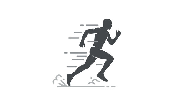 Man Running Fast in Motion Blur.
