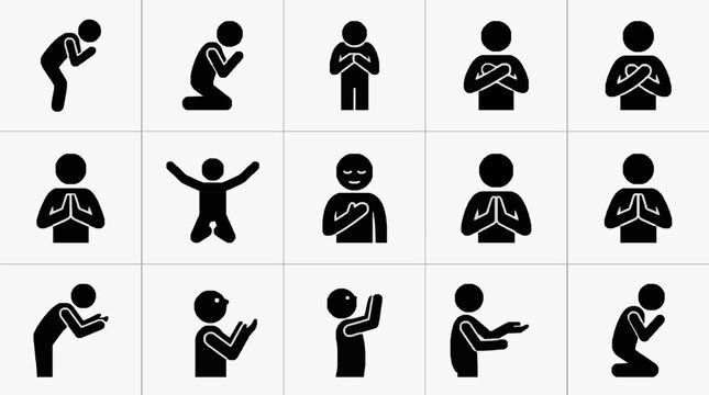 Hand Gestures and Yoga Postures Collection.