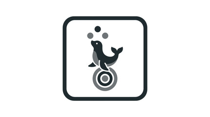 Seal balancing on a wheel. © Elly