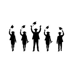 Fototapeta premium Vector silhouette of a graduating student