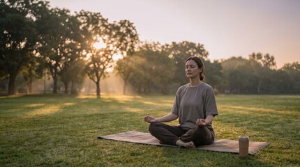 Obraz premium Morning stress relief routine for migraine prevention